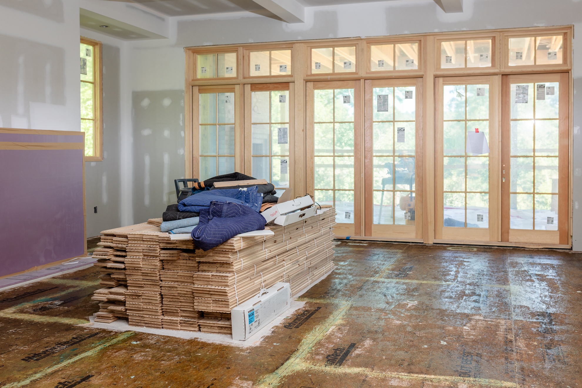 Recently refinished hardwood floor project by Santi Hardwood Floors in the Triangle NC area