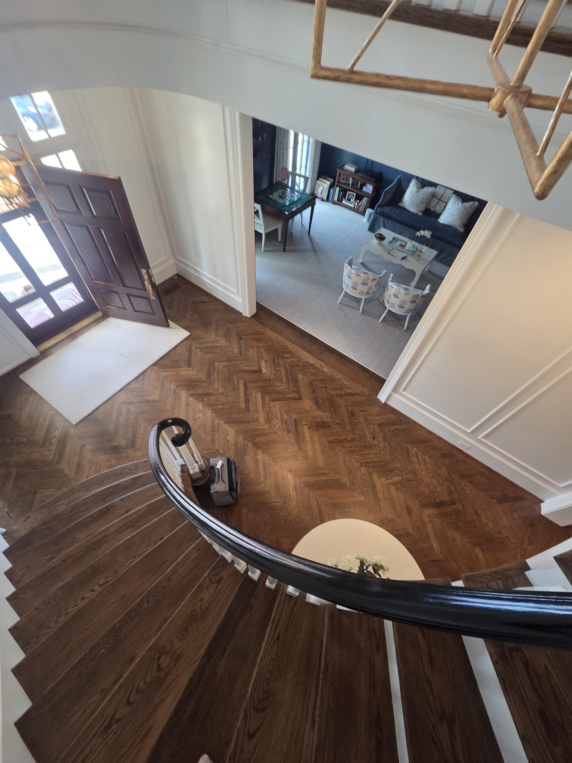 Hardwood flooring installed in a residential home